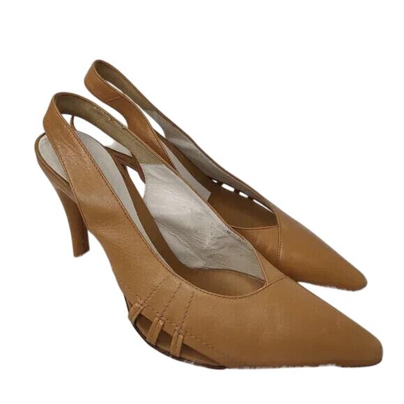 vintage tan Y2K BCBGMaxazria Pointed Toe Pump size 8B - Picture 3 of 11